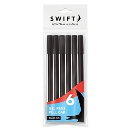 Gel Pen (Black) Pack of 6