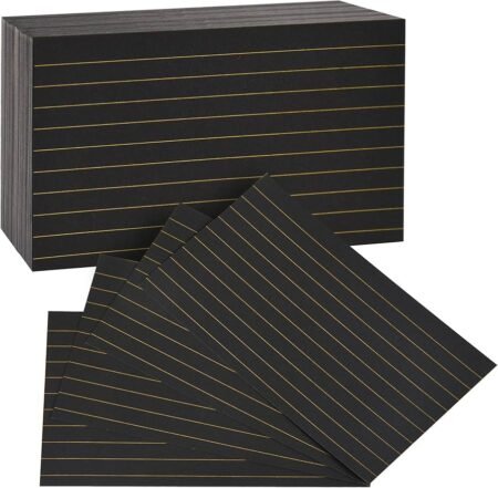 Index Cards Ruled (100 pcs) - Black